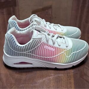 Skechers Street Uno Sr Joylie Rainbow Mesh Athletic Sneakers Women Sz 10 Comfort